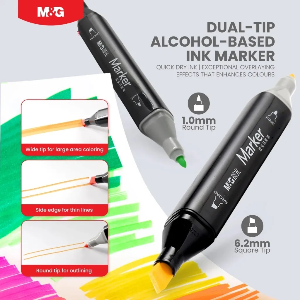 M&G APMV1416 double tip alcohol markers 30 40 60 80 Colors Wholesale