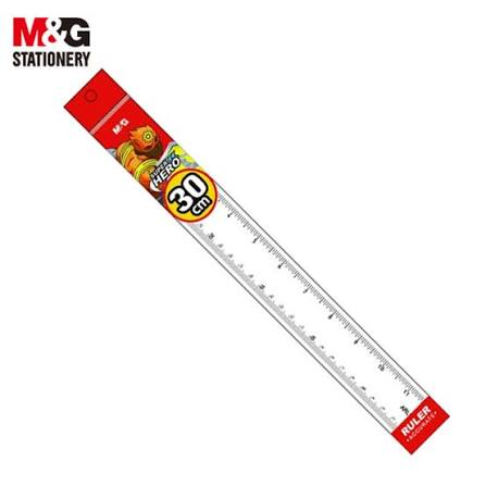 M&G ARL960G4 30cm Clear PS Plastic Straight Ruler CM & Inch Wholesale