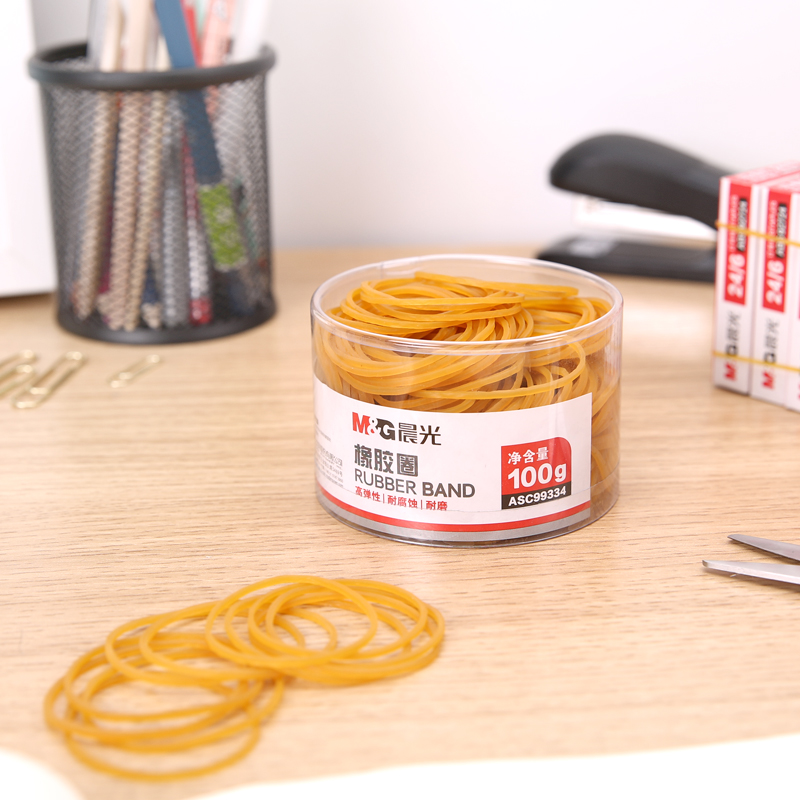 M&G ASC99334 Natural Latex Rubber Bands 100g Jar Wholesale