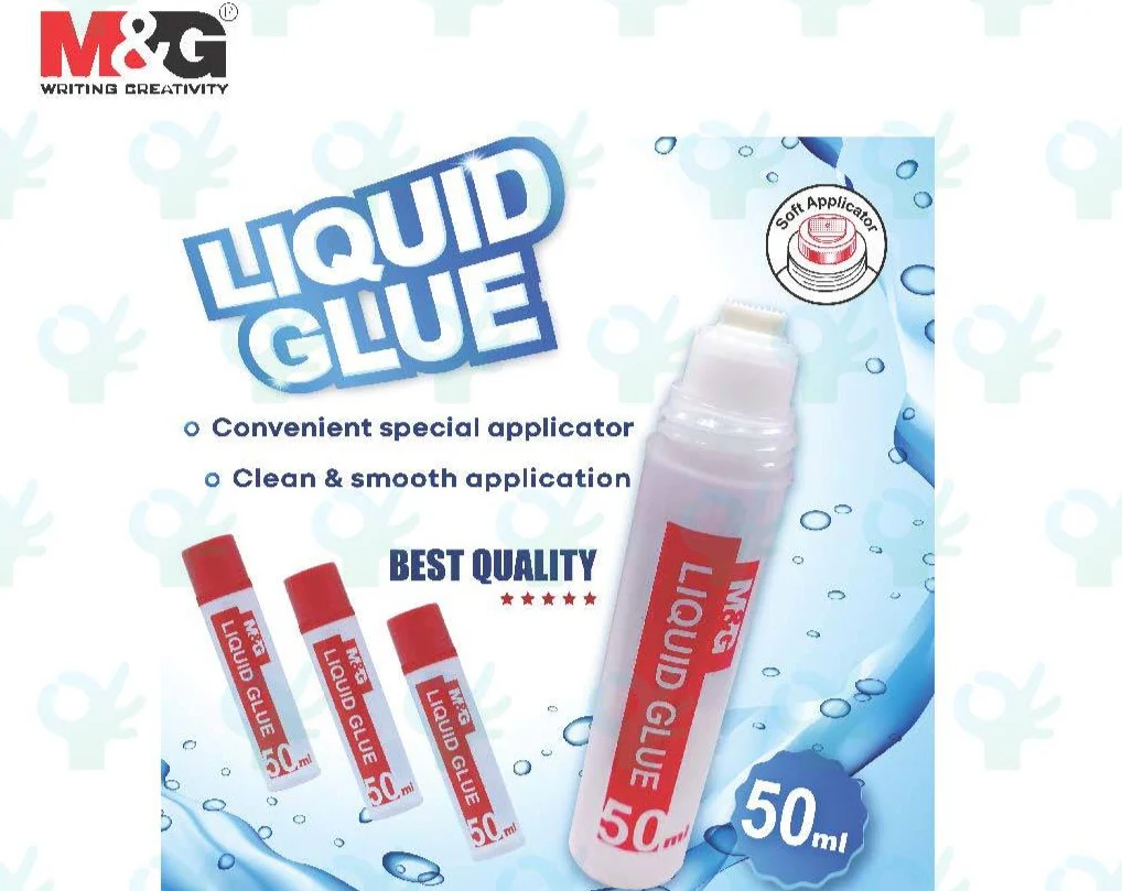 M&G Non-Toxic Clear Liquid Glue 50ml 125ml Applicator Head Wholesale