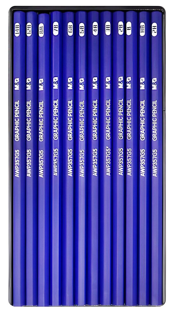 M&G full graphic drawing pencil set 12pcs 2H-14B Sketch Pencils Wholesale