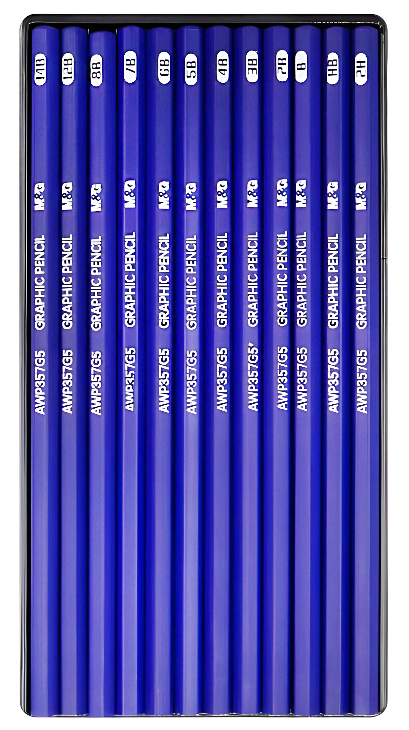 M&G full graphic drawing pencil set 12pcs 2H-14B Sketch Pencils Wholesale