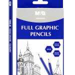 M&G full graphic drawing pencil set 12pcs 2H-14B Sketch Pencils Wholesale