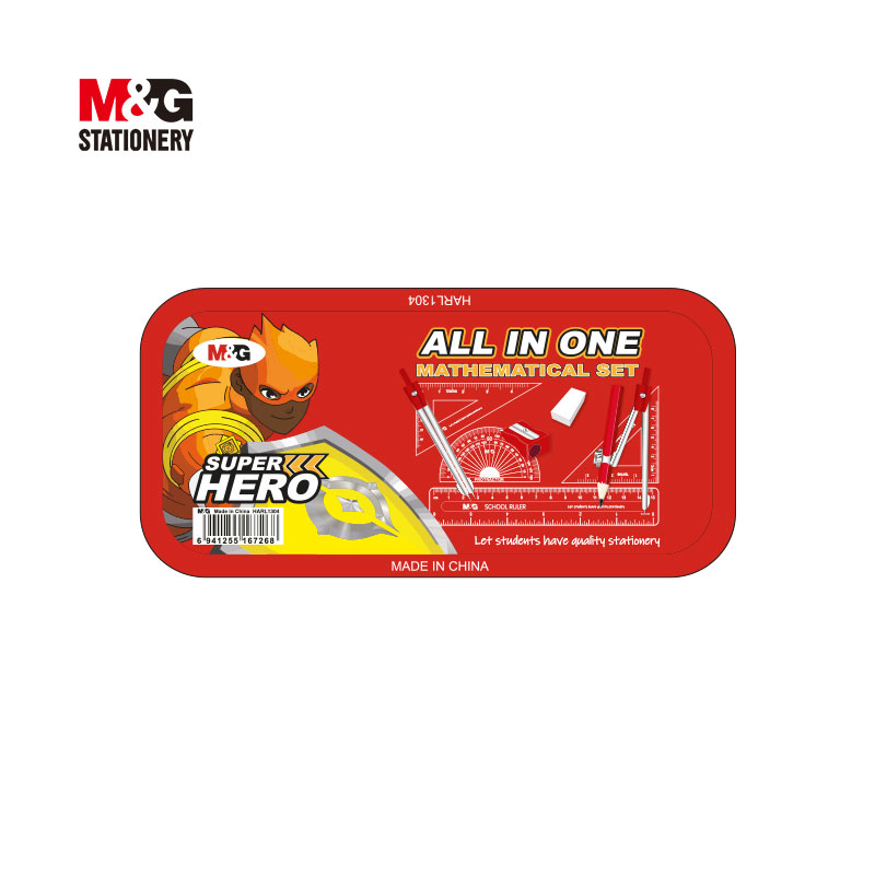 M&G HARL1304 math geometry compass set 10 Pieces Tin Box Wholesale