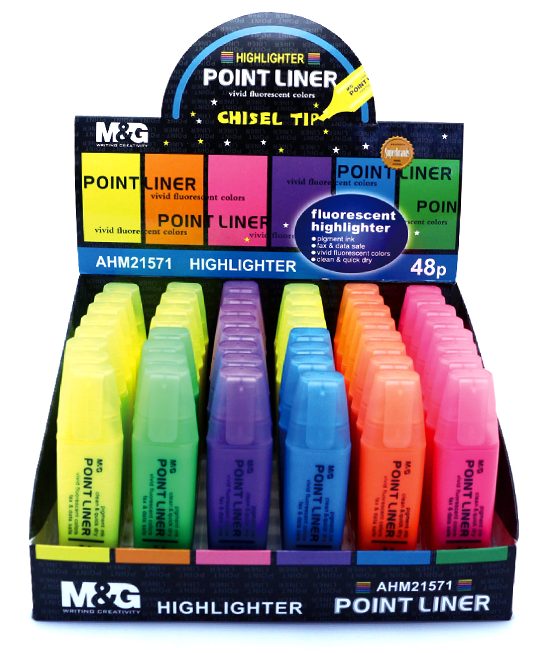 M&G AHM21571 Scented Highlighter 6 Colors Chisel Tip Wholesale