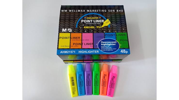 M&G AHM21571 Scented Highlighter 6 Colors Chisel Tip Wholesale