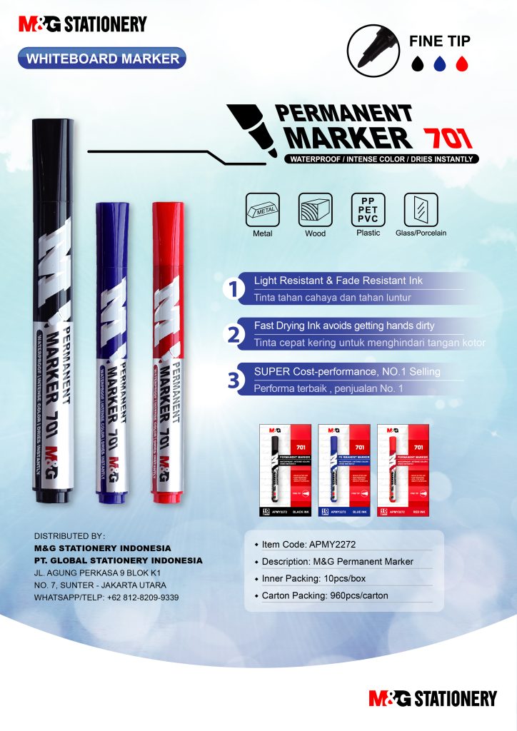 M&G APMY2272 Permanent Marker Fine Round Tip Wholesale