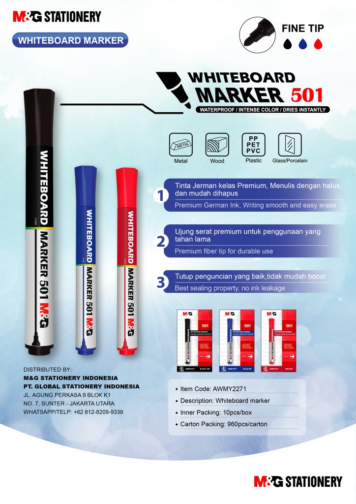 M&G AWMY2271 Whiteboard Marker Fine Tip Wholesale